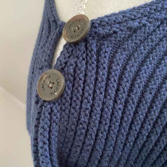 Lacoste Navy Cotton Wool Oversized Preppy Nautical Coastal Sweater-Sz-M - Picture 5 of 16